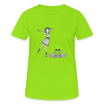 La danse enchante le monde - Les gardiens d'Orbis - T-shirt respirant Femme - vert néon - Devant - AI Model Female 172 dark (172cm)