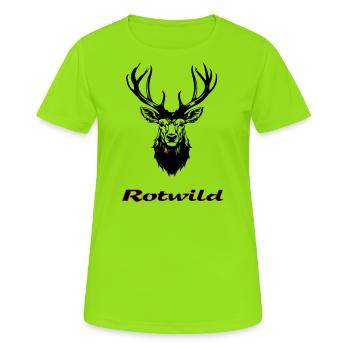 Rotwild - Frauen T-Shirt atmungsaktiv - Neongrün - Vorne - AI Model Female 172 dark (172cm)