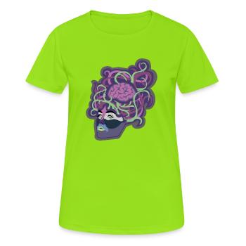 Brain lag - Frauen T-Shirt atmungsaktiv - Neongrün - Vorne - AI Model Female 172 dark (172cm)