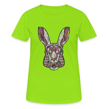lièvre - T-shirt respirant Femme - vert néon - Devant - AI Model Female 172 dark (172cm)