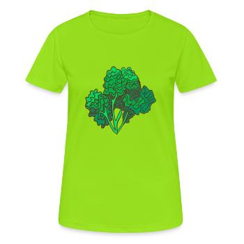 Grünkohl Braunkohl Krauskohl Kohl - Frauen T-Shirt atmungsaktiv - Neongrün - Vorne - AI Model Female 172 dark (172cm)