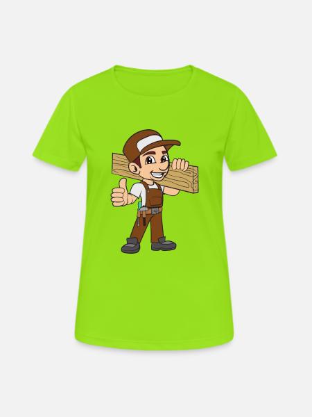 Menuisier charpentier - T-shirt respirant Femme - vert néon