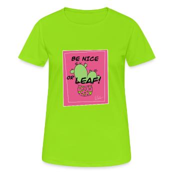 Cactus amical - T-shirt respirant Femme - vert néon - Devant - AI Model Female 172 dark (172cm)