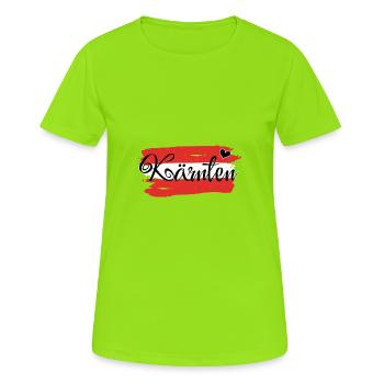 Drapeau Autriche Carinthie - T-shirt respirant Femme - vert néon - Devant - AI Model Female 172 dark (172cm)