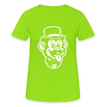 Singe Gentleman Bande dessinée - T-shirt respirant Femme - vert néon - Devant - AI Model Female 172 dark (172cm)