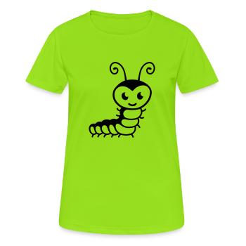 Chenille cher - T-shirt respirant Femme - vert néon - Devant - AI Model Female 172 dark (172cm)