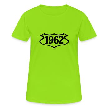 1962_shield - Women's Breathable T-Shirt - neon green - Front - AI Model Female 172 dark (172cm)
