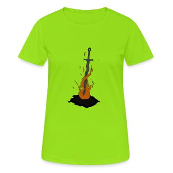 Feu de joie - Balise - T-shirt respirant Femme - vert néon - Devant - AI Model Female 172 dark (172cm)