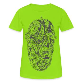 "Egg" (gray) - Women's Breathable T-Shirt - neon green - Front - AI Model Female 172 dark (172cm)