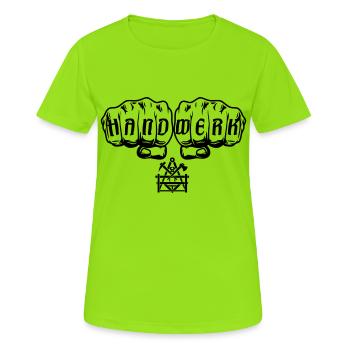 Handwerk Betonbauer - Frauen T-Shirt atmungsaktiv - Neongrün - Vorne - AI Model Female 172 dark (172cm)