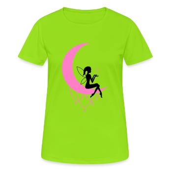 fee elfe halbmond fantasie - Frauen T-Shirt atmungsaktiv - Neongrün - Vorne - AI Model Female 172 dark (172cm)