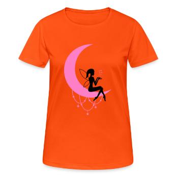 fee elfe halbmond fantasie - Frauen T-Shirt atmungsaktiv - Neonorange - Vorne - AI Model Female 172 dark (172cm)
