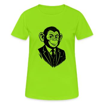 Ape – Ego – Eco - Frauen T-Shirt atmungsaktiv - Neongrün - Vorne - AI Model Female 172 dark (172cm)
