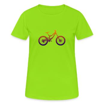 Downhill Bike Mountainbike - Frauen T-Shirt atmungsaktiv - Neongrün - Vorne - AI Model Female 172 dark (172cm)