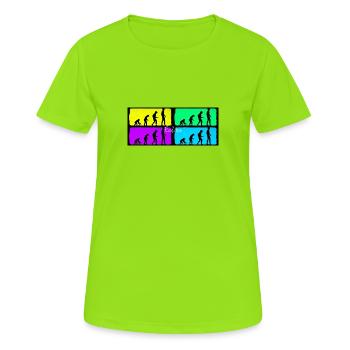 évolution - T-shirt respirant Femme - vert néon - Devant - AI Model Female 172 dark (172cm)