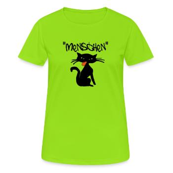 menschen - Frauen T-Shirt atmungsaktiv - Neongrün - Vorne - AI Model Female 172 dark (172cm)