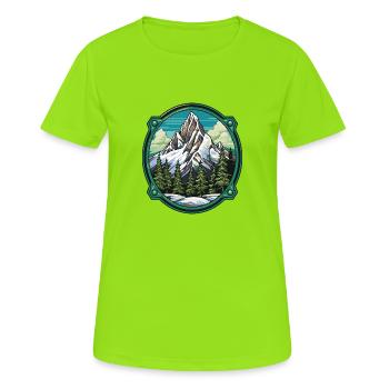 Berge Winter Eisberge Natur - Frauen T-Shirt atmungsaktiv - Neongrün - Vorne - AI Model Female 172 dark (172cm)