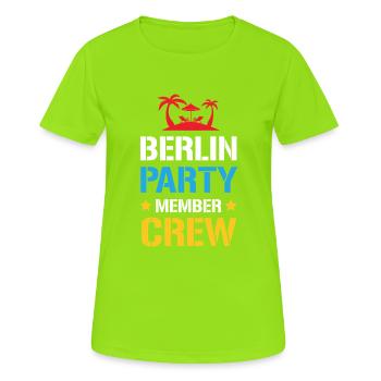 Équipe de fête berlinoise - T-shirt respirant Femme - vert néon - Devant - AI Model Female 172 dark (172cm)
