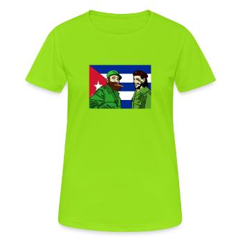 Fidel & Che Tee - T-shirt respirant Femme - vert néon - Devant - AI Model Female 172 dark (172cm)