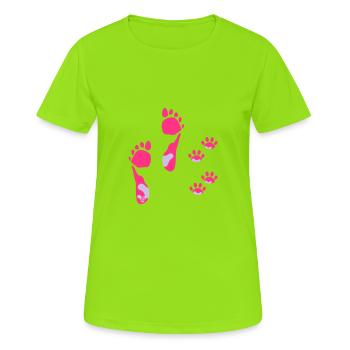 ❤ Chiens & Chats Partenaires Chemises & Accessoires ROSE - T-shirt respirant Femme - vert néon - Devant - AI Model Female 172 dark (172cm)