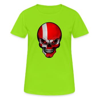 Totenkopf Daenemark - Frauen T-Shirt atmungsaktiv - Neongrün - Vorne - AI Model Female 172 dark (172cm)