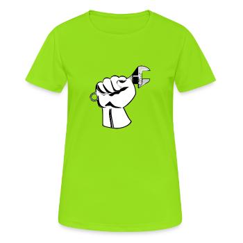 Artisan cadeau clé outil - T-shirt respirant Femme - vert néon - Devant - AI Model Female 172 dark (172cm)