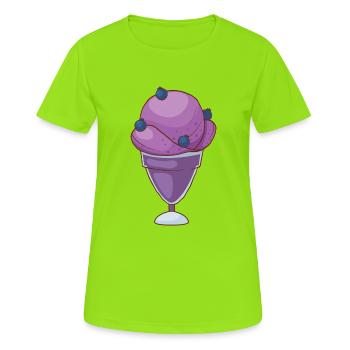 Crème glacée, crème glacée, crème glacée, crème glacée, boule, crème glacée, sundae - T-shirt respirant Femme - vert néon - Devant - AI Model Female 172 dark (172cm)
