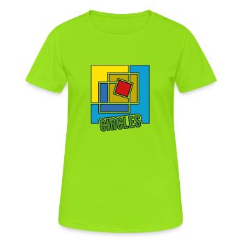 Abstraction des carrés - T-shirt respirant Femme - vert néon - Devant - AI Model Female 172 dark (172cm)
