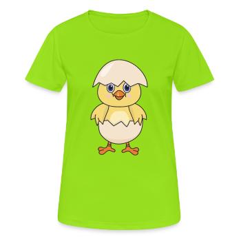 Poulet poulet volaille - T-shirt respirant Femme - vert néon - Devant - AI Model Female 172 dark (172cm)