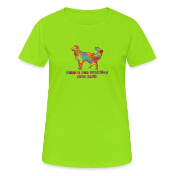 Pyrenean Shepherd Multicolor Gesicht rasiert - Frauen T-Shirt atmungsaktiv - Neongrün - Vorne - AI Model Female 172 dark (172cm)