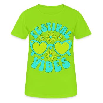 Festival Vibes - Women's Breathable T-Shirt - neon green - Front - AI Model Female 172 dark (172cm)