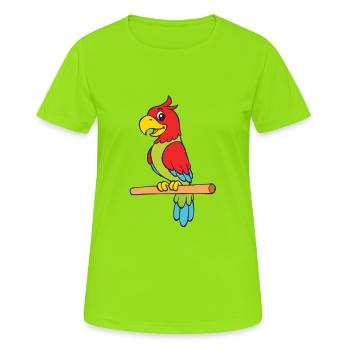 Bunter Papagei - Frauen T-Shirt atmungsaktiv - Neongrün - Vorne - AI Model Female 172 dark (172cm)