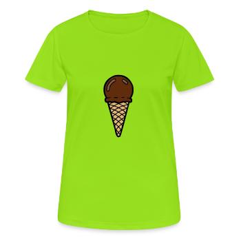 Ice cream with chocolate in the summer - Women's Breathable T-Shirt - neon green - Front - AI Model Female 172 dark (172cm)