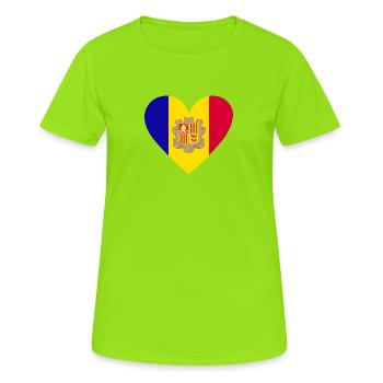 Andorra Heart - Frauen T-Shirt atmungsaktiv - Neongrün - Vorne - AI Model Female 172 dark (172cm)