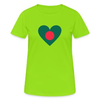 Bangladesh Heart - Women's Breathable T-Shirt - neon green - Front - AI Model Female 172 dark (172cm)