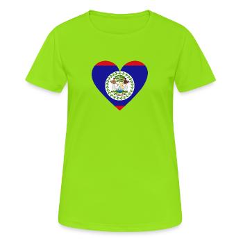 Belize Heart - Frauen T-Shirt atmungsaktiv - Neongrün - Vorne - AI Model Female 172 dark (172cm)