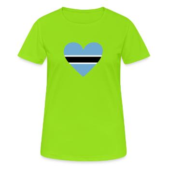 Botswana Heart - Frauen T-Shirt atmungsaktiv - Neongrün - Vorne - AI Model Female 172 dark (172cm)