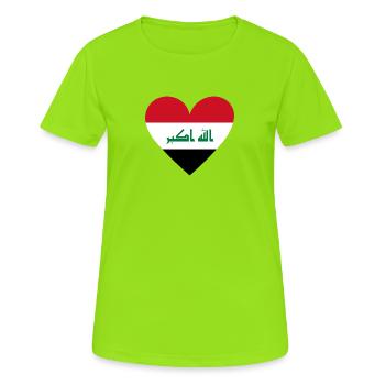 Cœur d’Irak - T-shirt respirant Femme - vert néon - Devant - AI Model Female 172 dark (172cm)