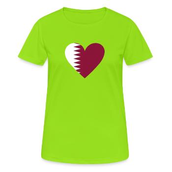 Qatar Heart - Women's Breathable T-Shirt - neon green - Front - AI Model Female 172 dark (172cm)