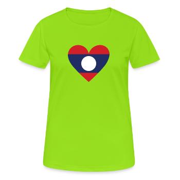 Laos Heart - Frauen T-Shirt atmungsaktiv - Neongrün - Vorne - AI Model Female 172 dark (172cm)