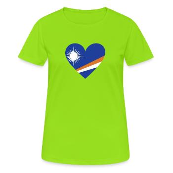 Marshall Islands Heart - Frauen T-Shirt atmungsaktiv - Neongrün - Vorne - AI Model Female 172 dark (172cm)