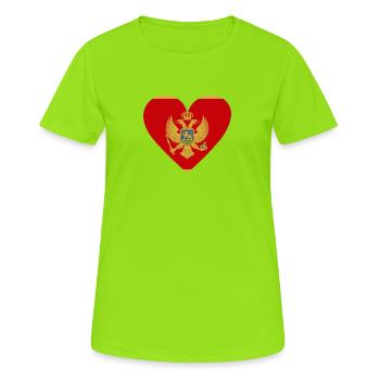 Montenegro Heart - Frauen T-Shirt atmungsaktiv - Neongrün - Vorne - AI Model Female 172 dark (172cm)