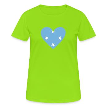 Micronesia Heart - Frauen T-Shirt atmungsaktiv - Neongrün - Vorne - AI Model Female 172 dark (172cm)