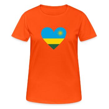 Rwanda Heart - Frauen T-Shirt atmungsaktiv - Neonorange - Vorne - AI Model Female 172 dark (172cm)