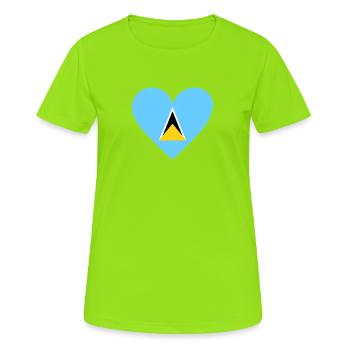 Saint Lucia - Women's Breathable T-Shirt - neon green - Front - AI Model Female 172 dark (172cm)