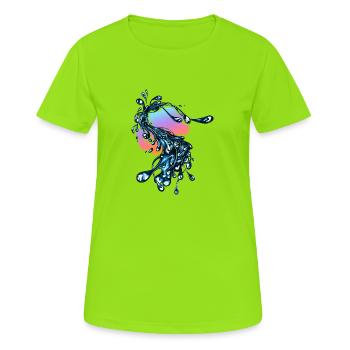 eau - T-shirt respirant Femme - vert néon - Devant - AI Model Female 172 dark (172cm)