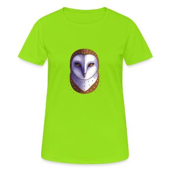 Schleiereule - Frauen T-Shirt atmungsaktiv - Neongrün - Vorne - AI Model Female 172 dark (172cm)