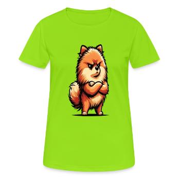 Spitz nain de Poméranie Spitz Porte-Spitz nain Spitz - T-shirt respirant Femme - vert néon - Devant - AI Model Female 172 dark (172cm)