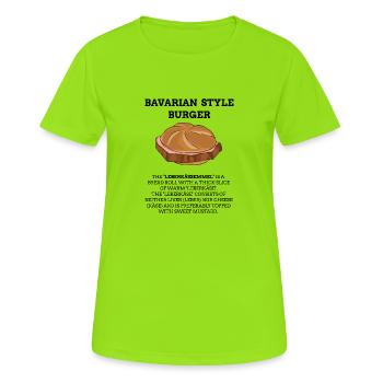 Leberkäse Semmel Definition - Frauen T-Shirt atmungsaktiv - Neongrün - Vorne - AI Model Female 172 dark (172cm)