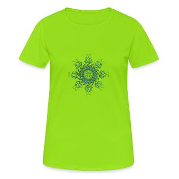 motif floral - T-shirt respirant Femme - vert néon - Devant - AI Model Female 172 dark (172cm)